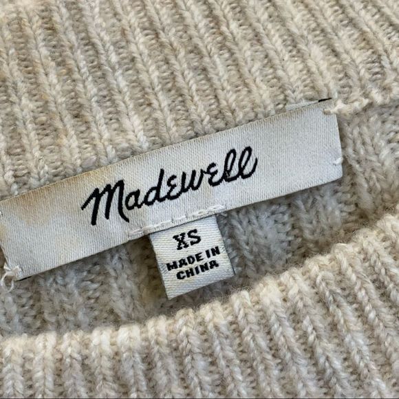Madewell Ruffle-Cuff Pullover Sweater Oatmeal Size XS - Picture 8 of 11